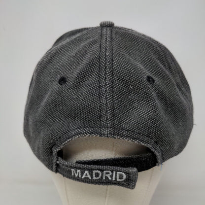 Madrid City Men's Strapback Hat Gray Adjustable Embroidered Spell Out Logo