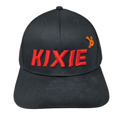 Kixie Snapback Mesh Back Trucker Hat Black One Size Embroidered Lids