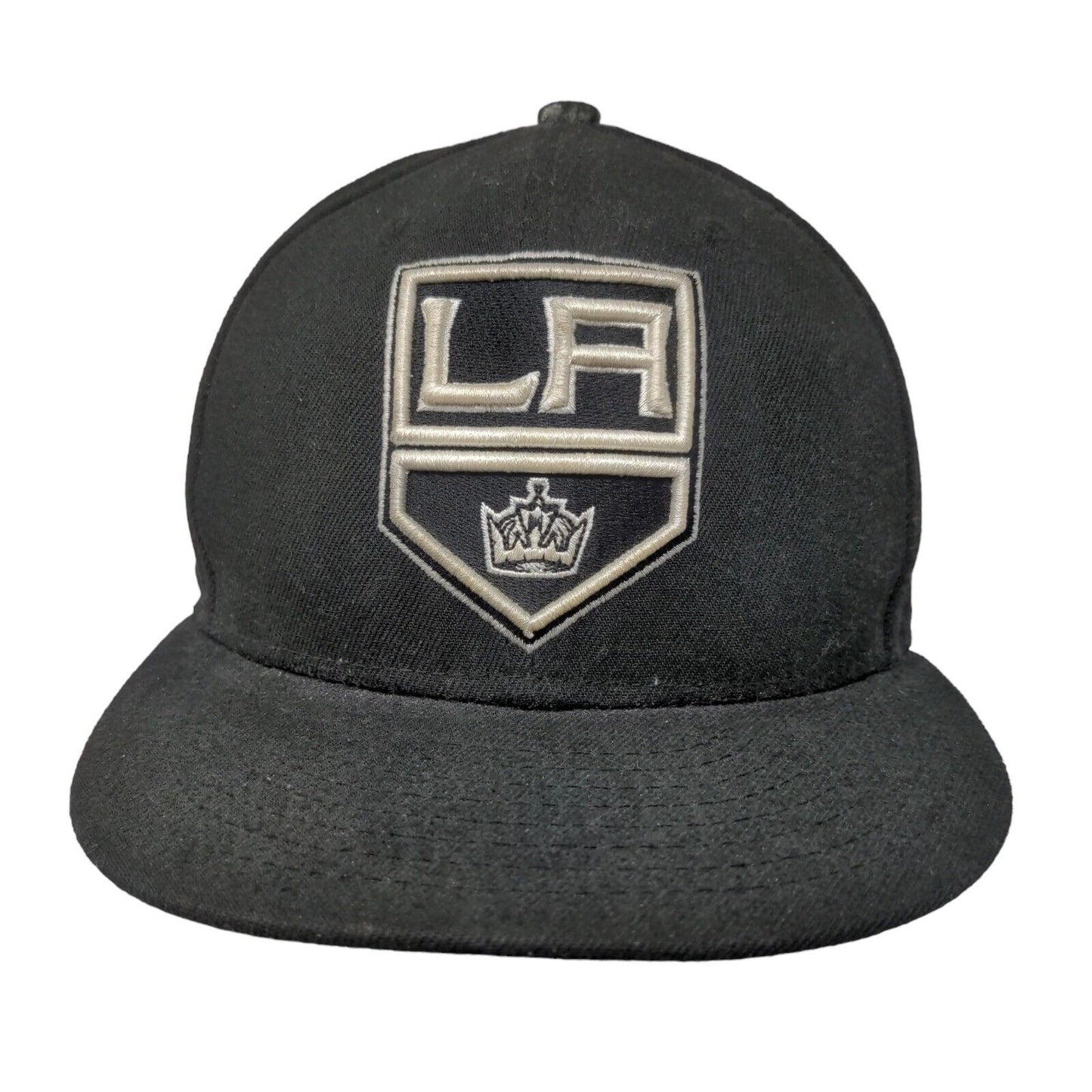 New Era Men's Fitted Hat Black 7 1/4 59Fifty NHL LA Kings Embroidered Logo