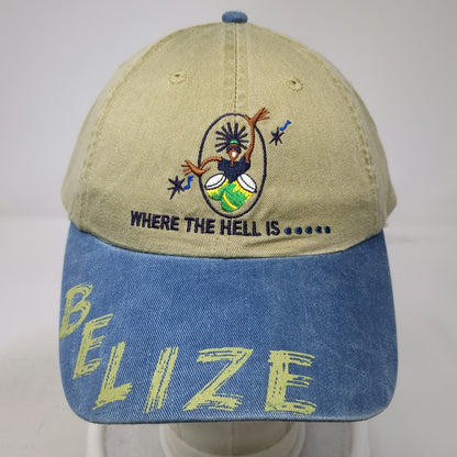 AAI Resort Wear Baseball Cap Beige Blue One Size Belize Travel Souvenir Hat