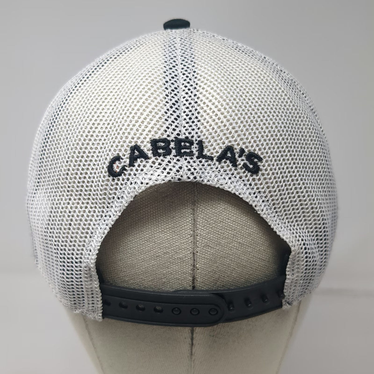 Cabela's Trucker Hat Black One Size Hunting Dog Mesh Snapback Contrast Stitch
