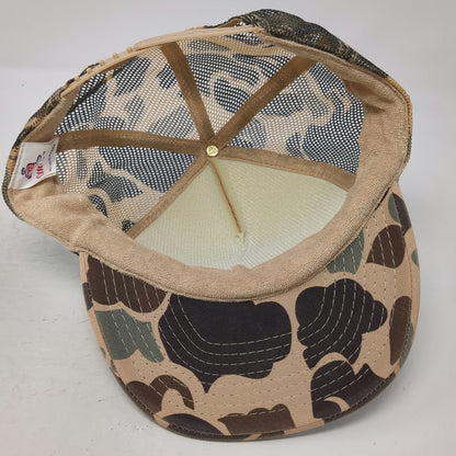 Otto Trucker Hat Beige Brown Green One Size Camo Snapback Rope Mesh Duck Club