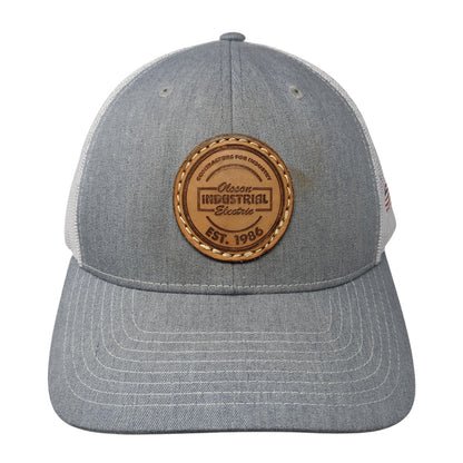 Olsson Industrial Electric Patch Snapback Trucker Hat Gray One Size Mesh Back