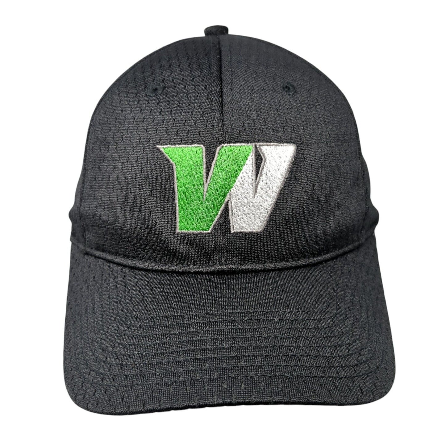 W Strapback Hat Black One Size Adjustable Embroidered 6 Panel Port Authority