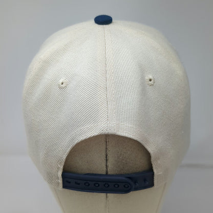 Aces Snapback Hat Beige Blue Red One Size 6 Panel Embroidery Curved Bill Cap