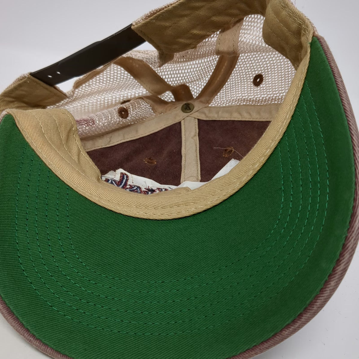 Legacy Trucker Hat Red Beige Blue One Size Idaho State Redfish Lake Lodge Mesh