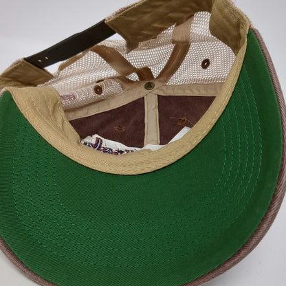 Legacy Trucker Hat Red Beige Blue One Size Idaho State Redfish Lake Lodge Mesh
