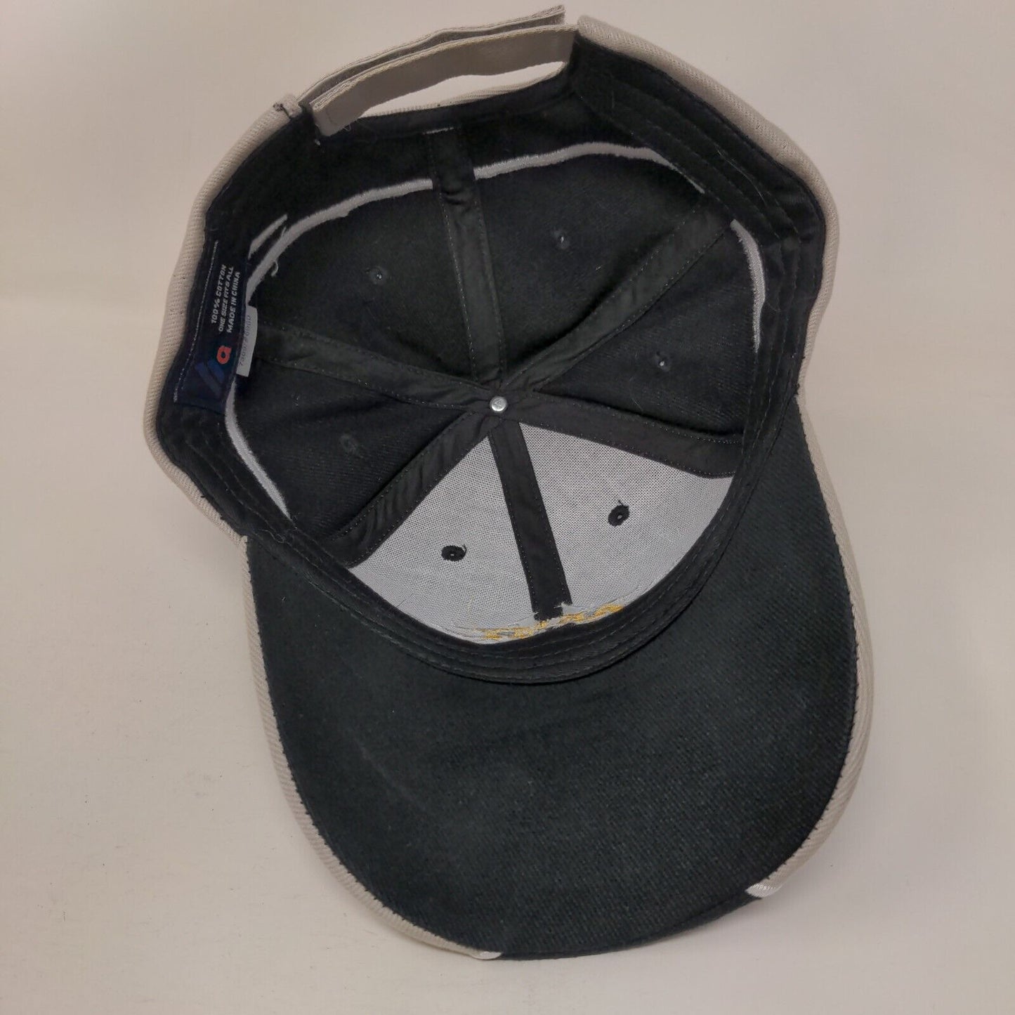 Army Strapback Hat Black OSFA Embroidered Vent Holes Colorblock HG