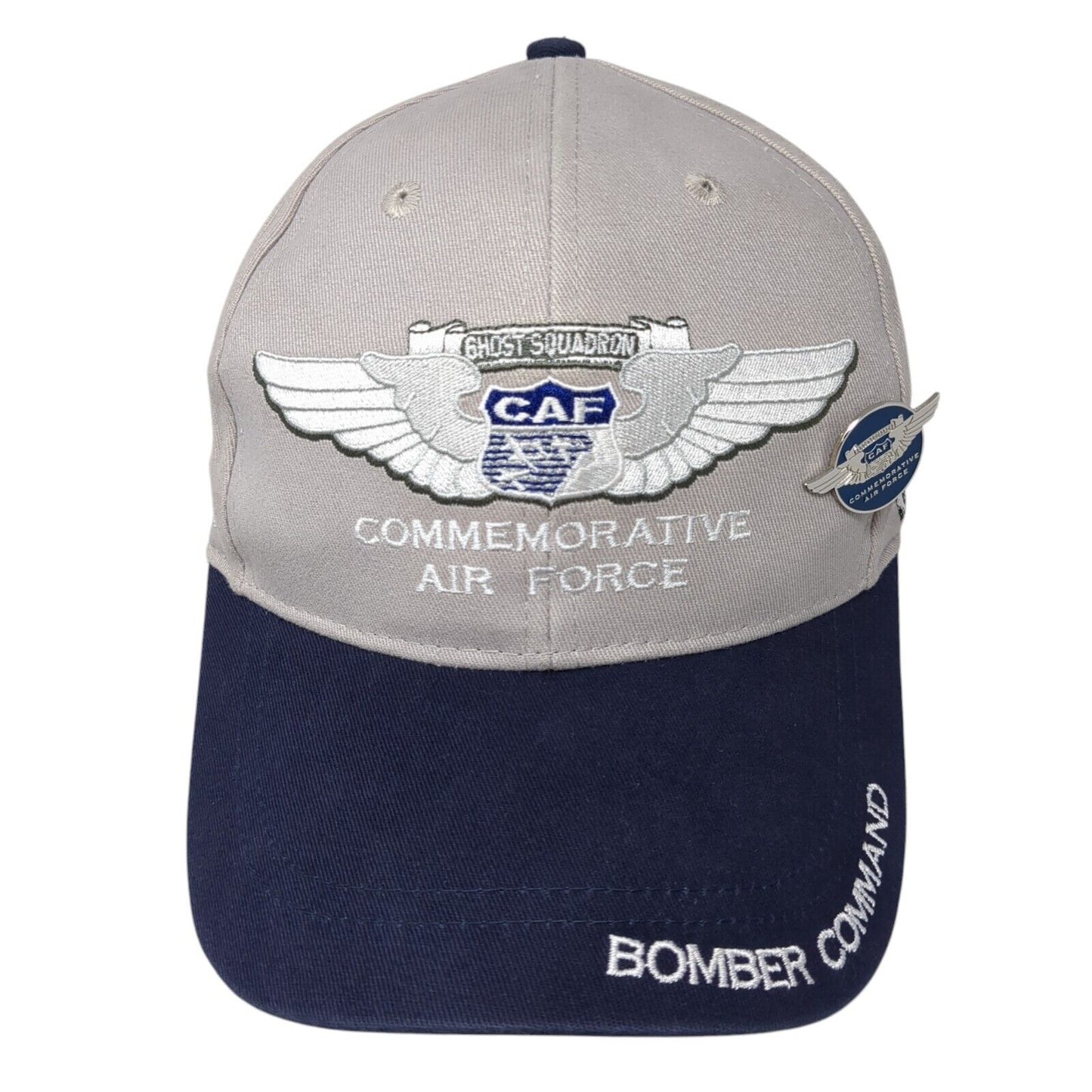 Ghost Squadron CAF Pin Strapback Hat Gray One Size Bomber Command