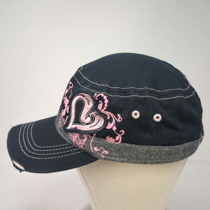 Main Gate NHRA Army Cap Black One Size Distressed Heart National Hot Rod Assoc