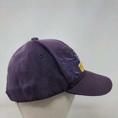 USMC Bulldog I Can't Hear You Strapback Hat Purple OSFA Embroidered