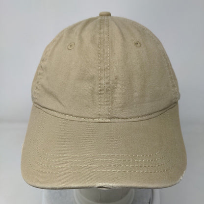 Unbranded Slideback Hat Tan One Size Adjustable Vented Holes 6 Panel Blank