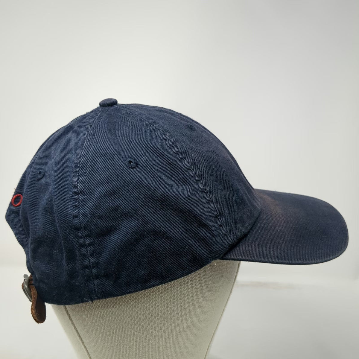 Polo Ralph Lauren Baseball Cap Blue OS Leather Strapback Big & Tall Hat Vintage