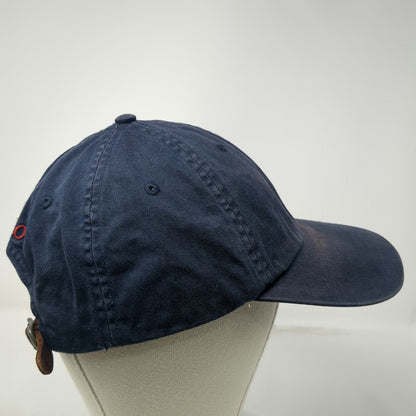 Polo Ralph Lauren Baseball Cap Blue OS Leather Strapback Big & Tall Hat Vintage