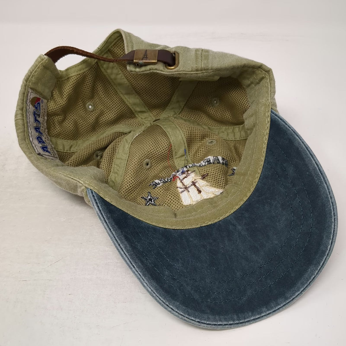 Adams Baseball Cap Green Blue One Size Marlinspike Magazine Sailing Ship Hat