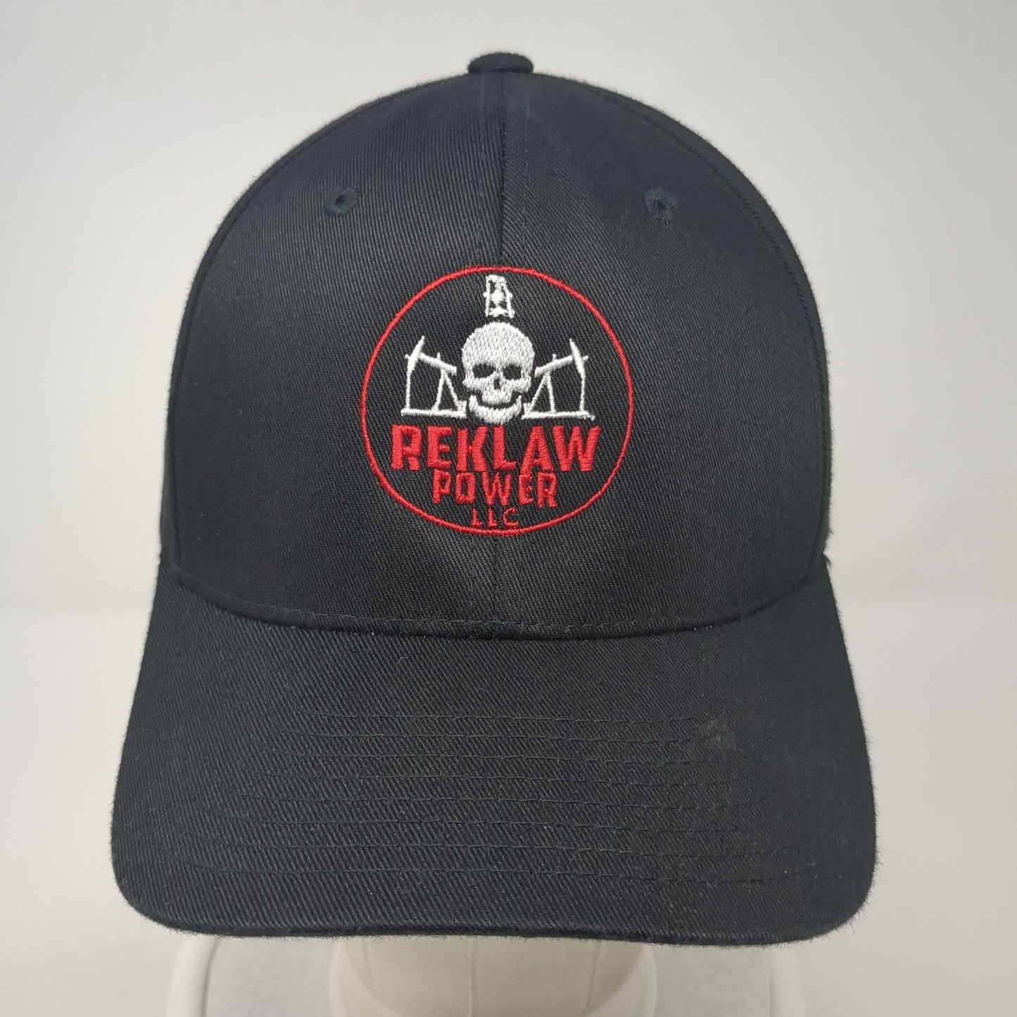 Reklaw Power LLC Fitted Hat Black XL Flexfit Stretch Embroidered Yupoong