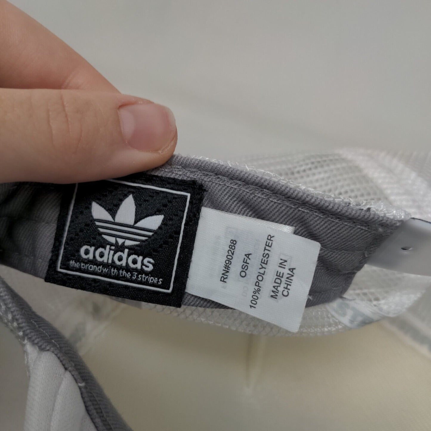 Adidas Snapback Trucker Hat White OSFA Adjustable Mesh Back Rope Polyester