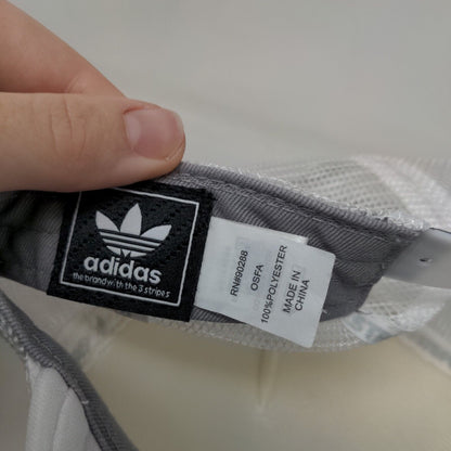 Adidas Snapback Trucker Hat White OSFA Adjustable Mesh Back Rope Polyester