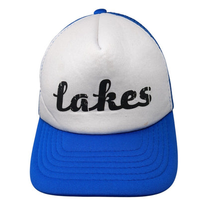 Lakes Snapback Mesh Back Trucker Hat Blue OSFM Colorblock Magic