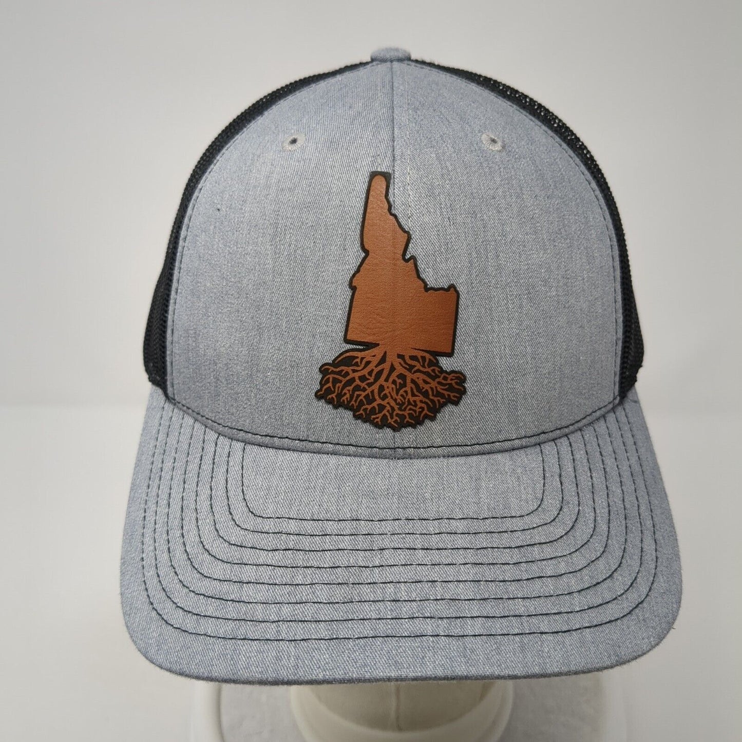 Idaho Roots Snapback Trucker Hat Gray One Size Mesh Back Adjustable