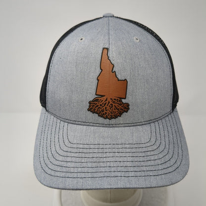 Idaho Roots Snapback Trucker Hat Gray One Size Mesh Back Adjustable