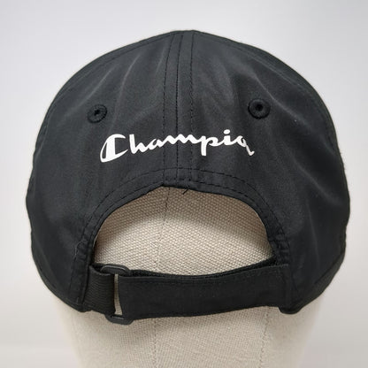 Champion Baseball Cap Black One Size Adjustable Strapback Embroidered Logo hat