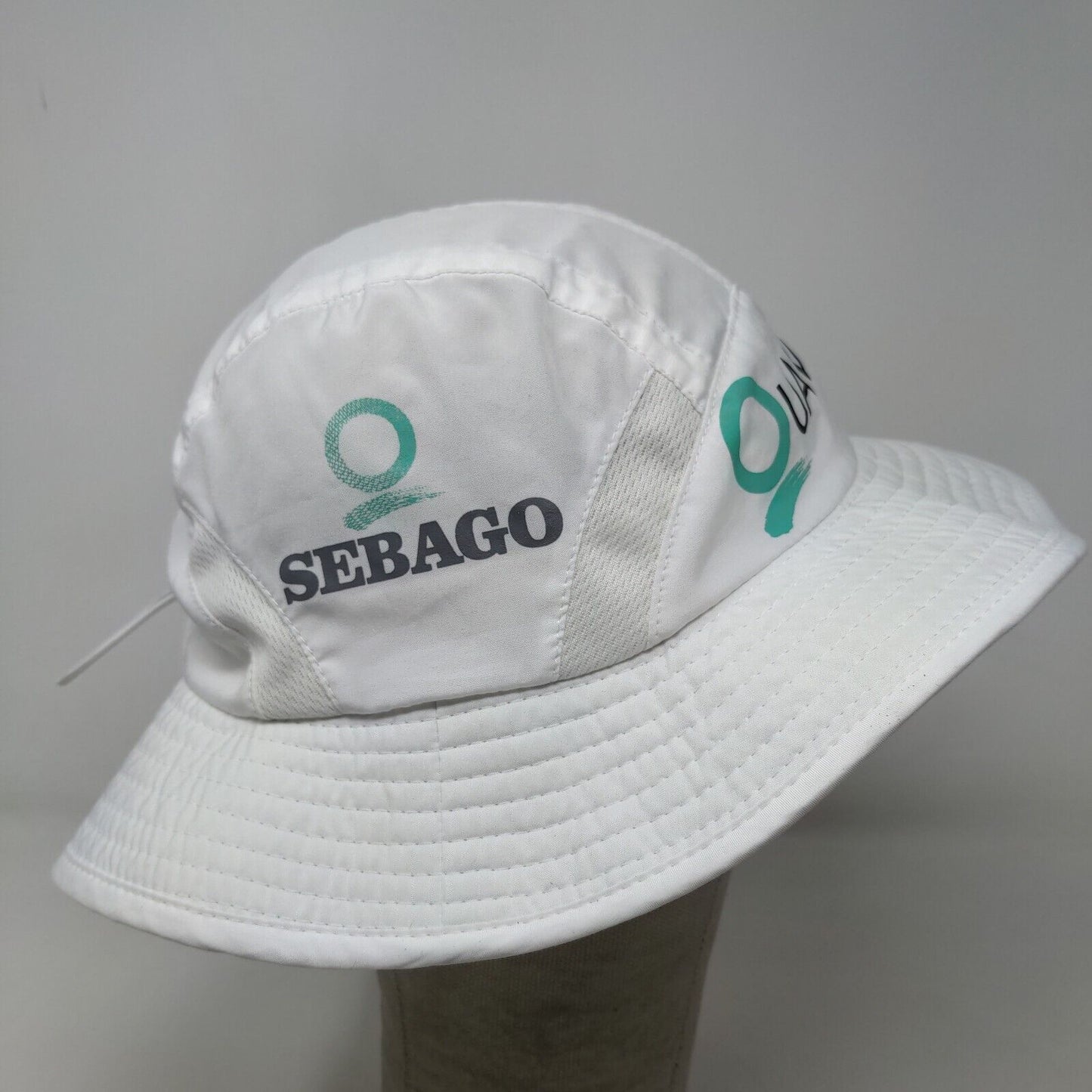 Sebago Men's Wide Brim Sun Hat White Size OS Graphic Quantum Logo Polyester