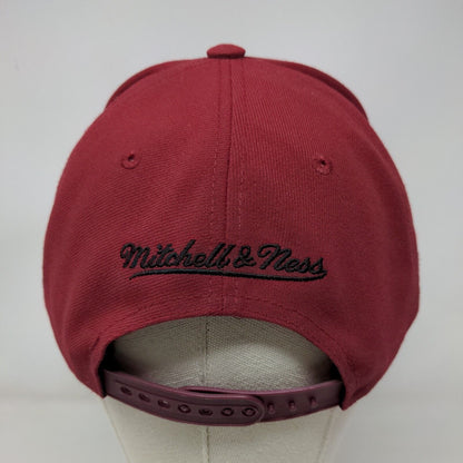 Miami Heat Snapback Hat Red Embroidered Logo Mitchell & Ness NBA