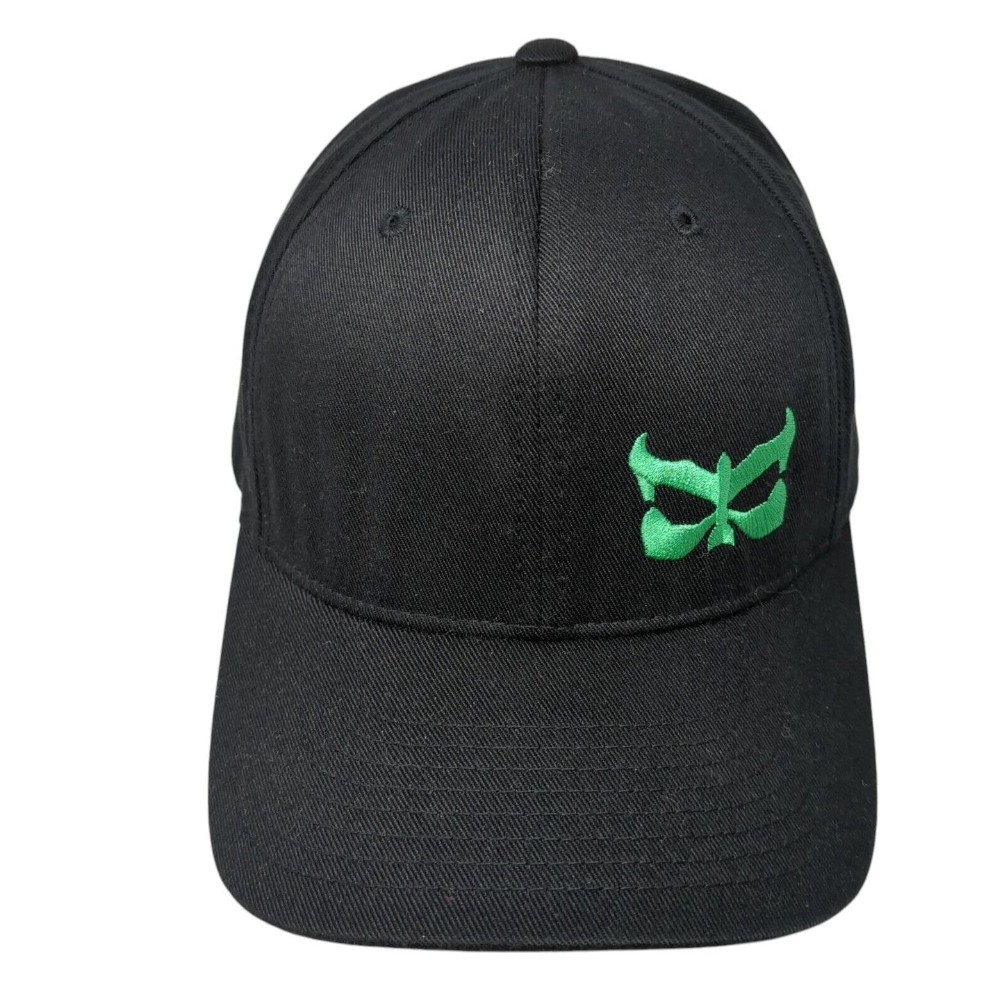 Kau Fitted Hat Black L-XL Embroidered Logo Flexfit Solid 6 Panel