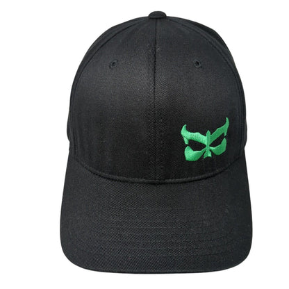Kau Fitted Hat Black L-XL Embroidered Logo Flexfit Solid 6 Panel
