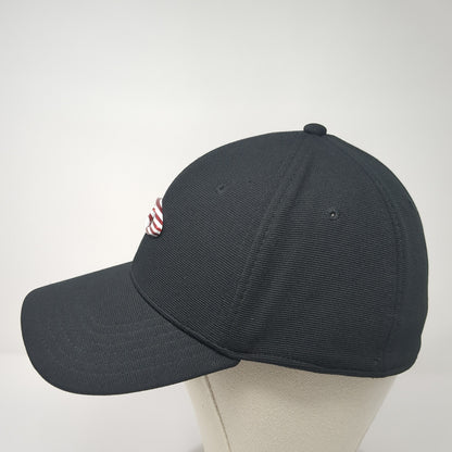 Oakley Logo USA Flag Fitted Hat Black XL Flex Stretch Classic Outdoor