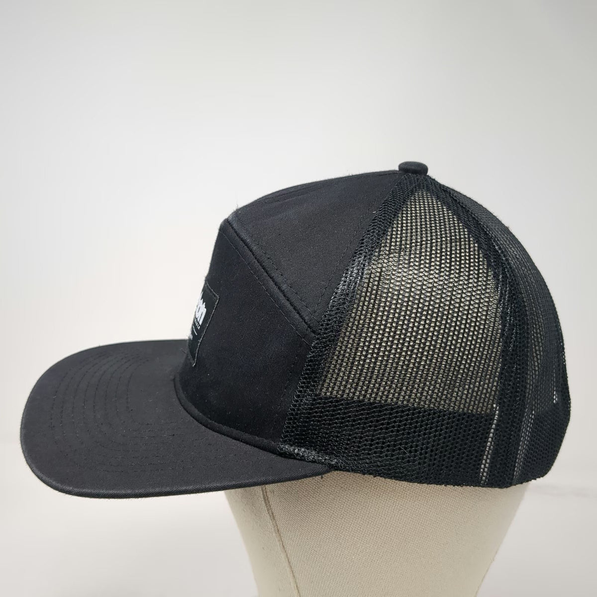 Teton Gravity Research Trucker Hat Black One Size Flat Brim Snapback Mesh Patch