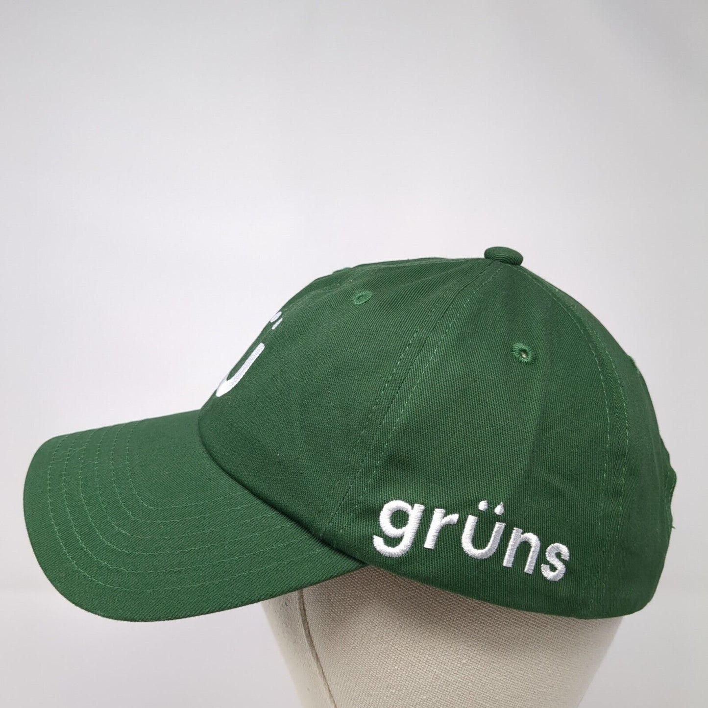 Gruns Slideback Hat Green One Size Embroidered Logo Adjustable 6 Panel