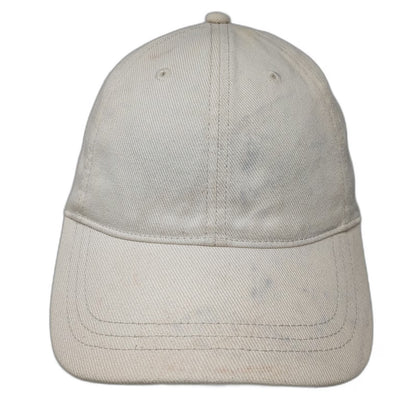 J. Crew Baseball Cap Beige One Size Leather Strapback Brass Buckle Cotton Hat