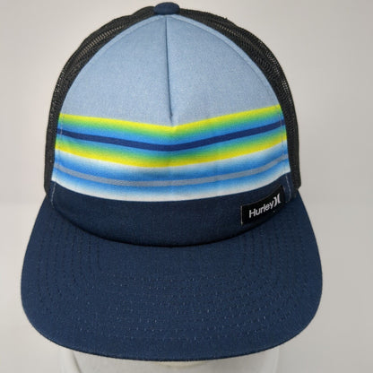 Hurley Snapback Trucker Hat Blue OS Adjustable Stripe Mesh Back Classics Yupoong