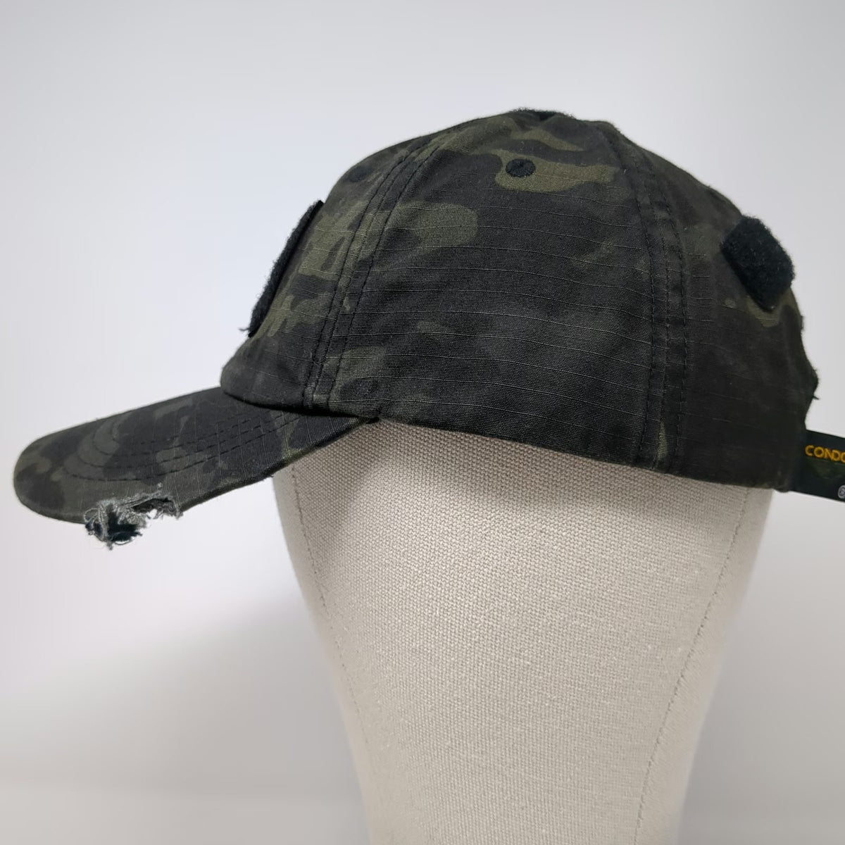 Condor Baseball Cap Black One Size Tactical Multicam Patch Slideback Nylon Hat