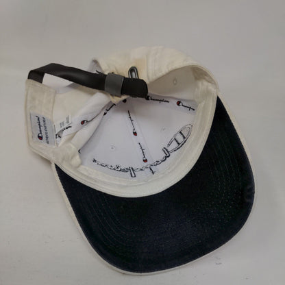 Champion Slideback Hat White One Size Adjustable Embroidered Vented Holes