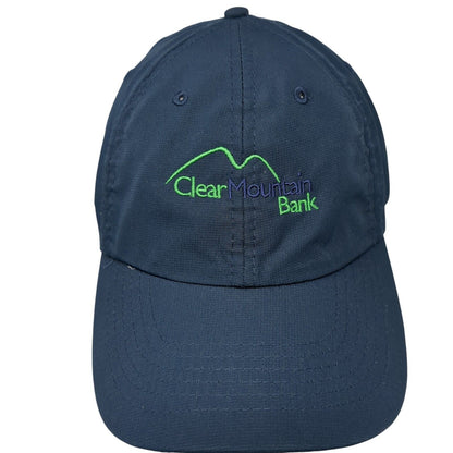 Clear Mountain Bank Strapback Hat Blue XL Fit Adjustable Embroidered Imperial