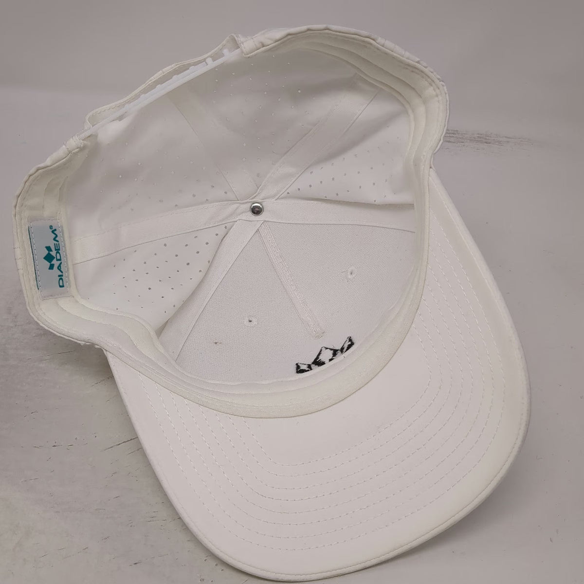 Diadem Trucker Hat White One Size Snapback Laser Cut Performance Sports Tennis