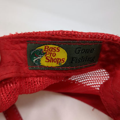 Bass Pro Shops Trucker Hat Red Beige One Size Mesh Back Snapback Bass Fish Logo