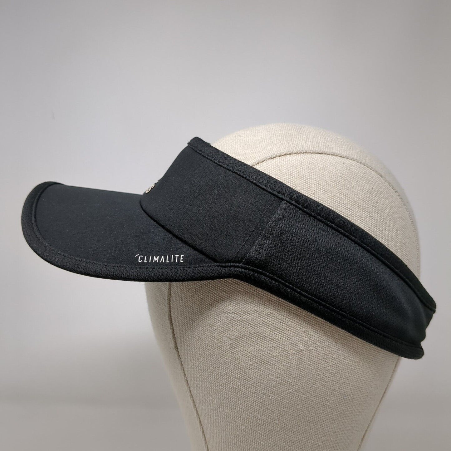 Adidas Climalite Strapback Sun Visor Hat Black OSFA Adjustable 3 Stripes