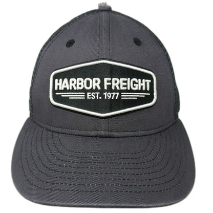 Harbor Freight Trucker Hat Gray One Size Mesh Back Snapback Patch HFT Est 1977