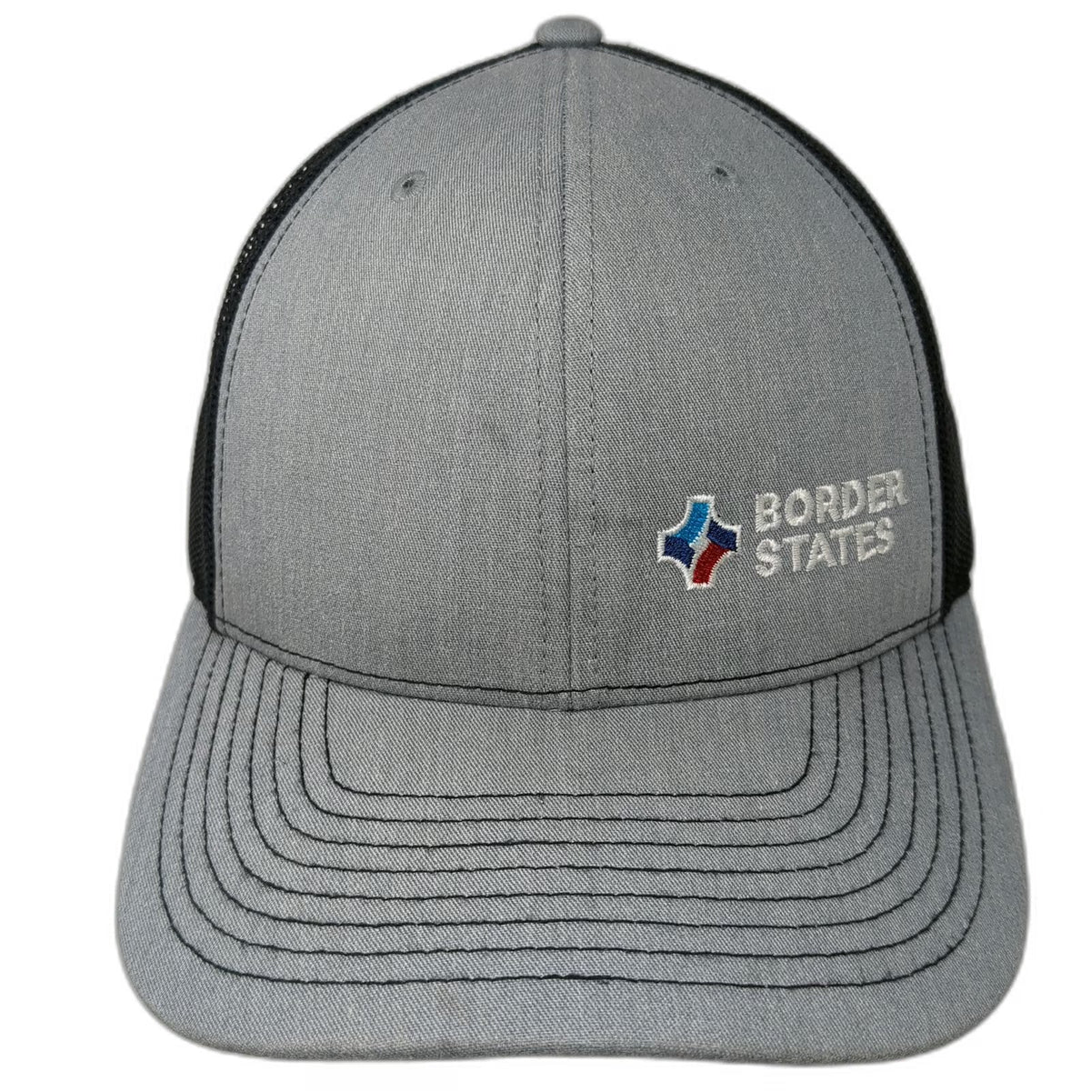 Richardson Trucker Hat Gray One Size Border States Logo Mesh Back Snapback