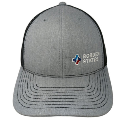 Richardson Trucker Hat Gray One Size Border States Logo Mesh Back Snapback