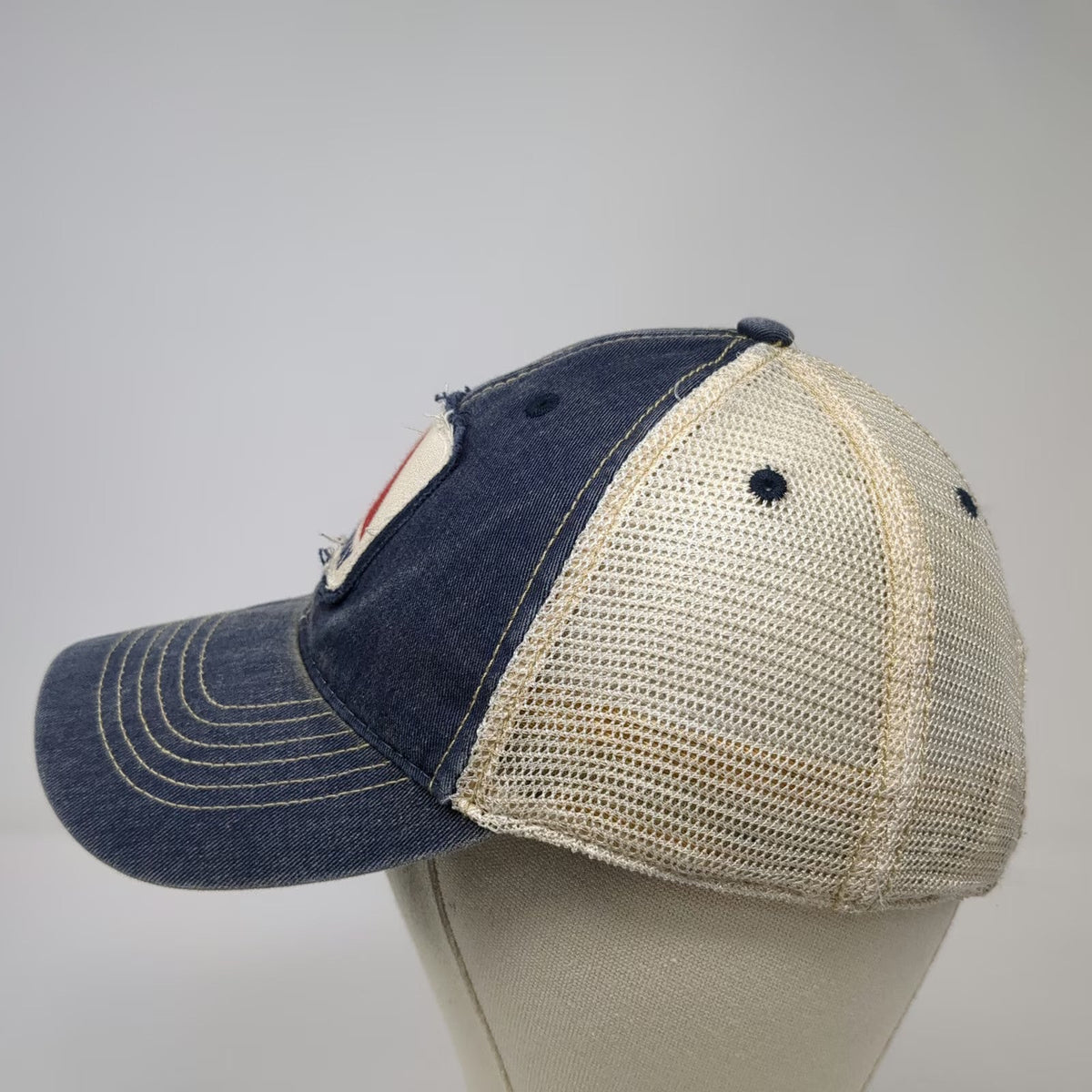 Legacy Trucker Hat Blue One Size Snapback Mesh Back Cotton Patch Fenway Logo