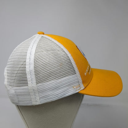 Simms Trucker Hat Yellow White One Size Fish Logo Bozeman Montana Snapback