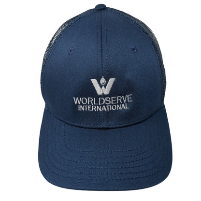 Worldserve International Snapback Trucker Hat Blue OS Adjustable Mesh Linksoul