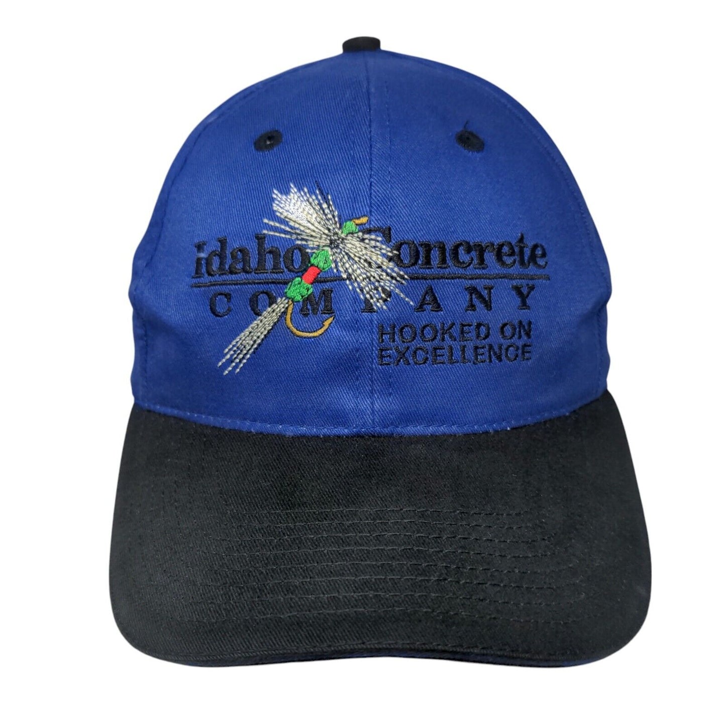 Idaho Concrete Company Slideback Hat Blue One Size Embroidered Colorblock