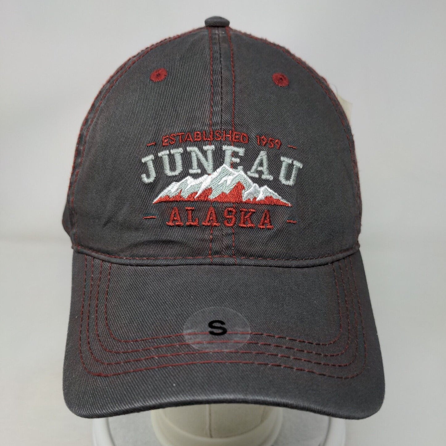 Prairie Mountain Slideback Hat Gray Small Embroidered Juneau Alaska Logo W/Tags