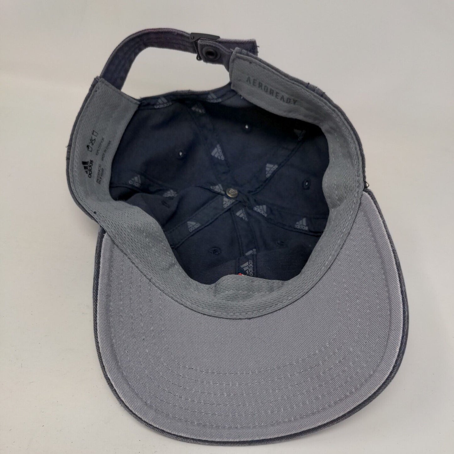 Adidas Slideback Hat Blue One Size Adjustable Embroidered Aeroready 6 Panel